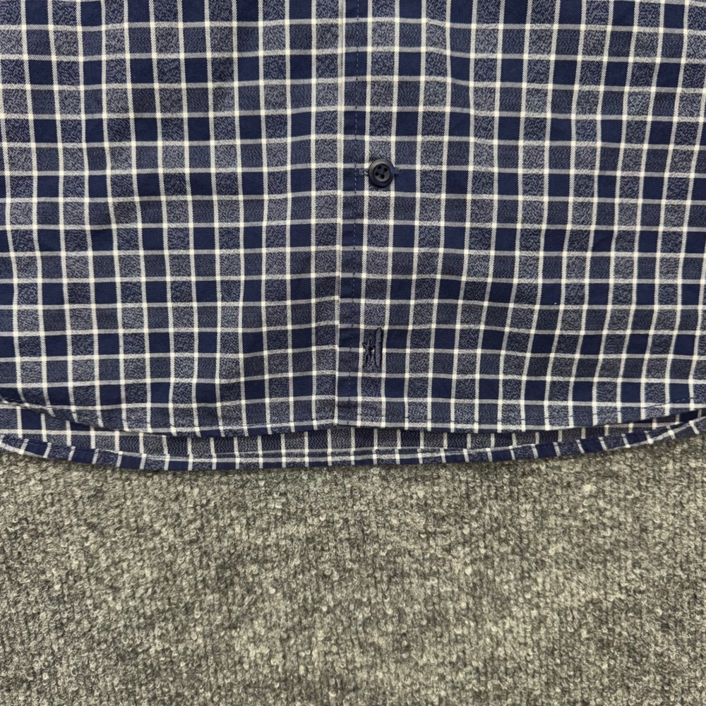 Johnnie-O Mens Navy‎ White Windowpane Check Cotton Button Down Shirt Large - Picture 5 of 8